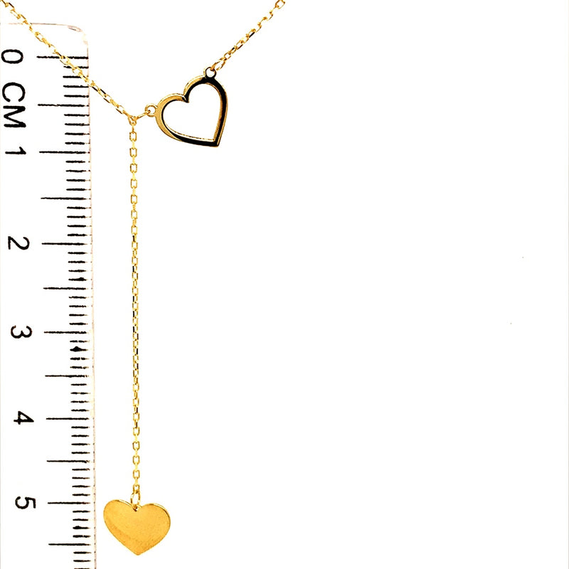 Collar (corazones) en oro amarillo 10kt. 45cm