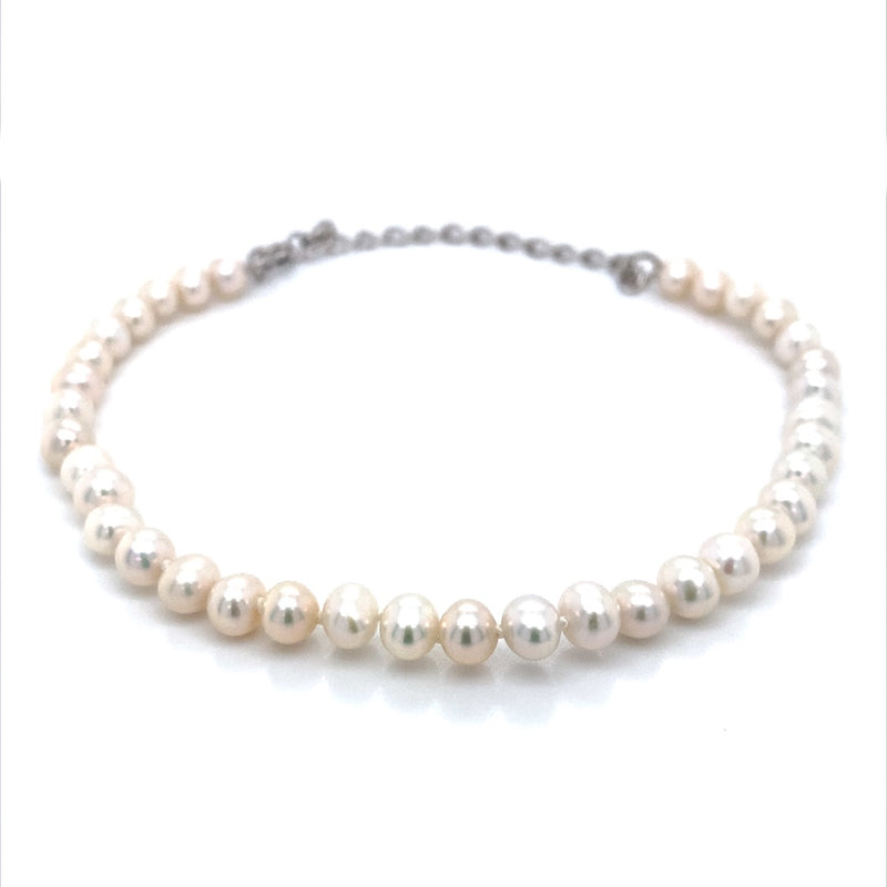 (SWAN) Pulsera de perlas cultivadas en plata 925