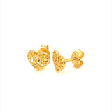 Aretes (corazón) en oro amarillo 18kt