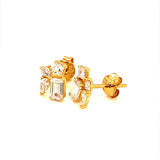 Aretes con circones en oro amarillo 18kt