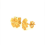 Aretes (flor) en oro amarillo 18kt