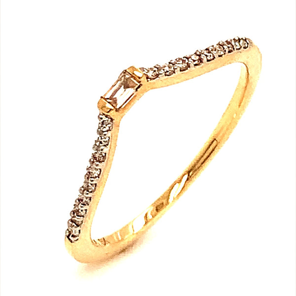 (SOFIA) Banda con diamantes en oro amarillo 10kt