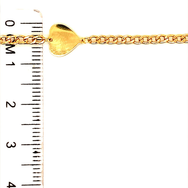 Pulsera (corazón) en oro amarillo 18k. 16-18cm