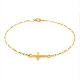 Pulsera (cruz) en oro amarillo 18k. 16-18cm