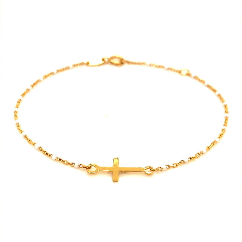 Pulsera (cruz) en oro amarillo 18k. 16-18cm