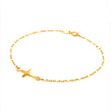 Pulsera (cruz) en oro amarillo 18k. 16-18cm