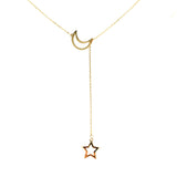 Collar (luna y estrella) en oro amarillo 18kt. 40-43cm