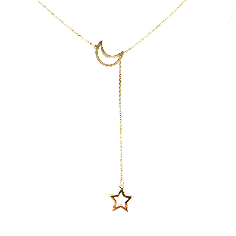 Collar (luna y estrella) en oro amarillo 18kt. 40-43cm