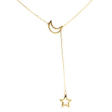 Collar (luna y estrella) en oro amarillo 18kt. 40-43cm