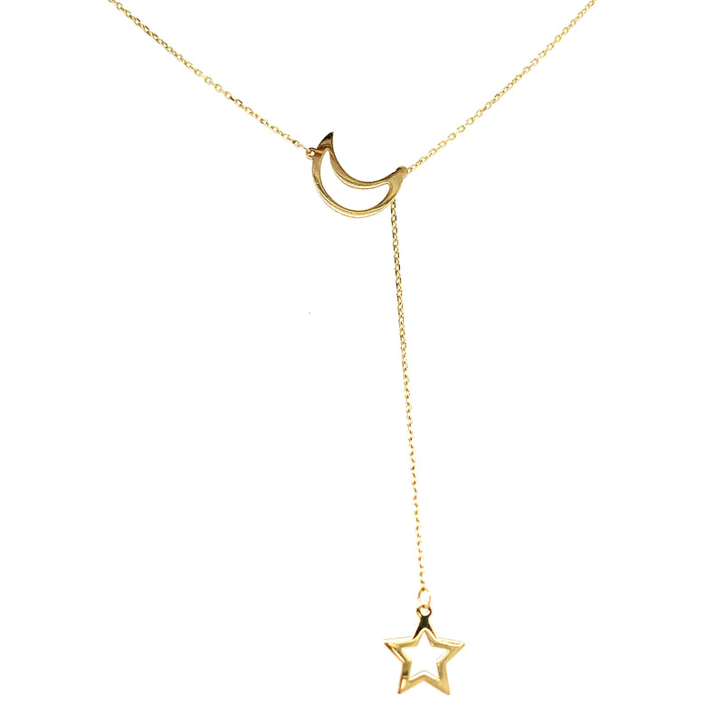 Collar (luna y estrella) en oro amarillo 18kt. 40-43cm