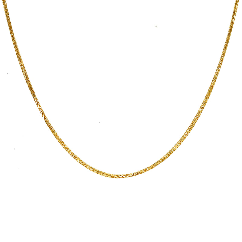 Cadena (espiga maciza) 50cm en oro amarillo 18k