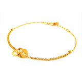 Pulsera (corazón y candado) en oro amarillo 18k. 17-19cm