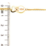 Pulsera (corazón y candado) en oro amarillo 18k. 17-19cm