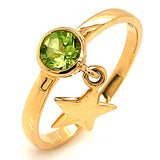 Anillo de peridoto en oro amarillo 18kt.