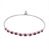 Pulsera (ajustable) con rubí de laboratorio en plata 925