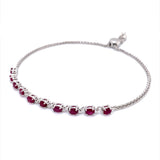 Pulsera (ajustable) con rubí de laboratorio en plata 925