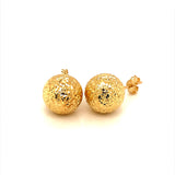 Aretes (bolitas adiamantadas) en oro amarillo 10kt