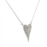 Collar (corazón) con diamantes en oro blanco 10k