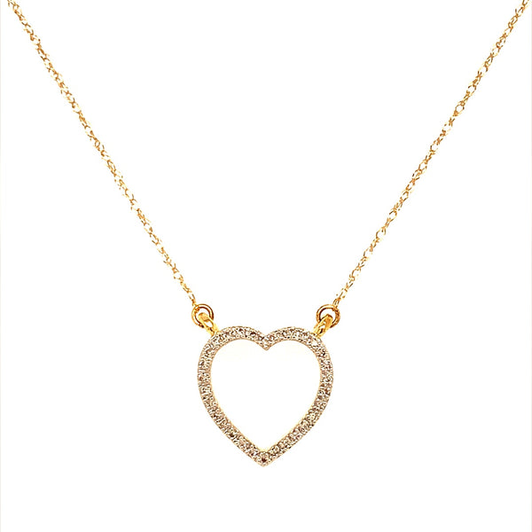 Collar (corazón) con diamantes en oro amarillo 10k  ANTES: $329.00