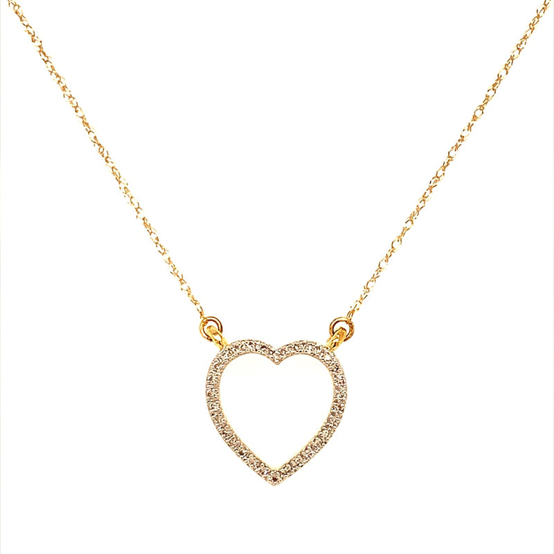Collar (corazón) con diamantes en oro amarillo 10k  ANTES: $329.00