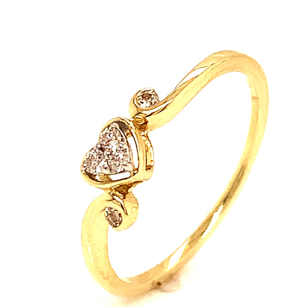 (SOFIA) Anillo con diamantes en oro amarillo 10k