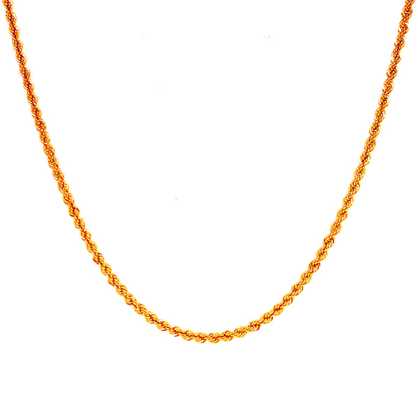 Cadena (cordón) hueca en oro amarillo 10kt. 40cm
