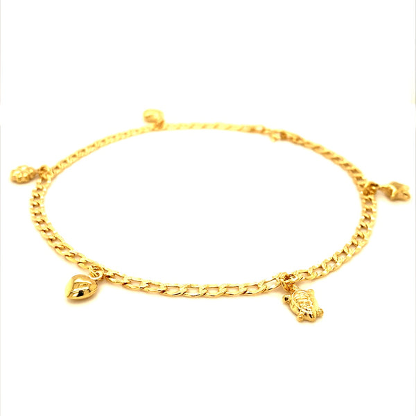 Tobillera en oro amarillo 10k. 25CM