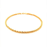 Pulsera cordón en oro amarillo 10kt. 19.5cm