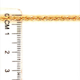 Pulsera cordón en oro amarillo 10kt. 19.5cm