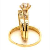 Trío de anillos con circones en oro amarillo 10k