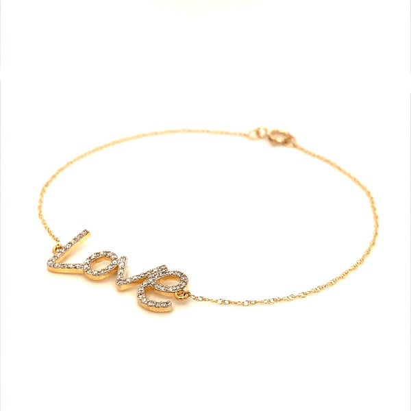 (SOFIA) Pulsera (love) con diamantes en oro amarillo 10kt  ANTES: $359.00