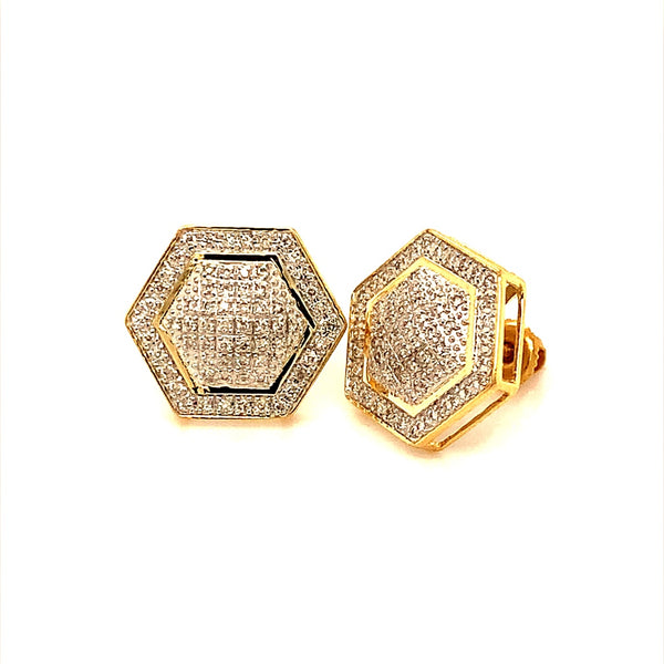 (SOFIA) Aretes con diamantes en oro amarillo 10kt  ANTES: $525.00