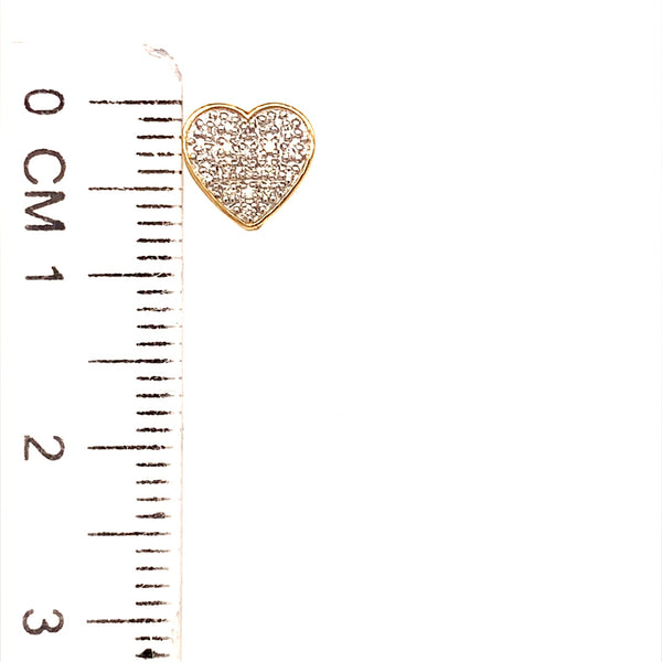 (SOFIA) Aretes (corazón) con diamantes en oro amarillo 10kt  ANTES: $249.00