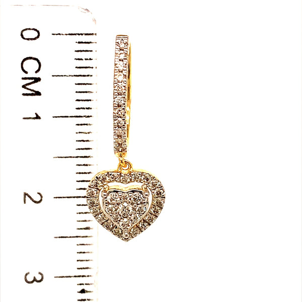 (SOFIA) Aretes (corazón) con diamantes en oro amarillo 10kt  ANTES: $699.00