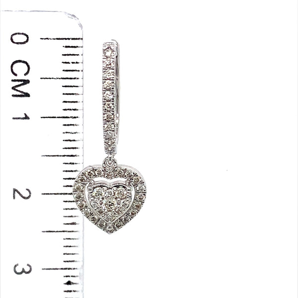(SOFIA) Aretes (corazón) con diamantes en oro blanco 10kt  ANTES: $699.00