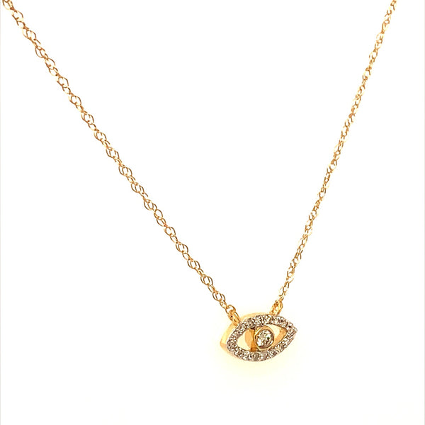 (SOFIA) Collar (ojo) con diamantes en oro amarillo 10k  ANTES: $195.00