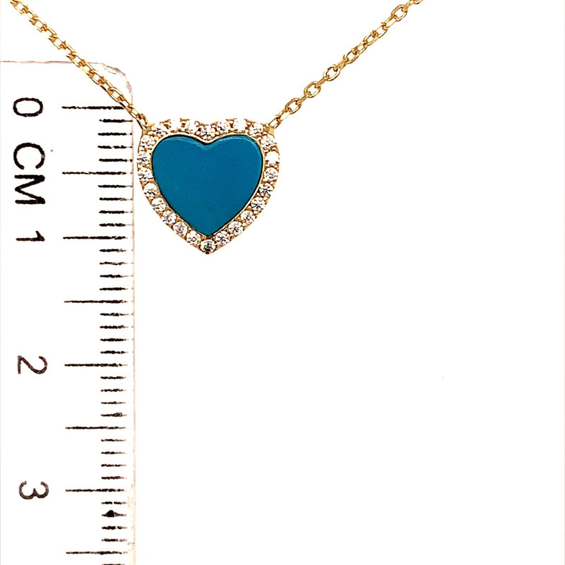Collar (corazón azul con circones) en oro amarillo 10kt. 43/45cm