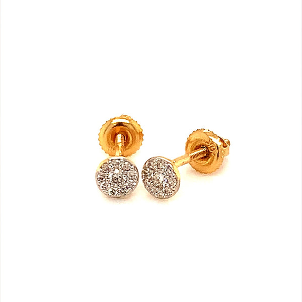 (SOFIA) Aretes (círculo) con diamantes en oro amarillo 10kt  ANTES: $199.00