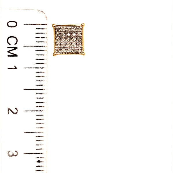 (SOFIA) Aretes (cuadrado) con diamantes en oro amarillo 10kt  ANTES: $309.00