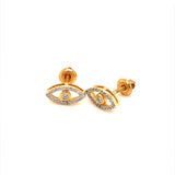 (SOFIA) Aretes con diamantes en oro amarillo 10k  ANTES: $209.00