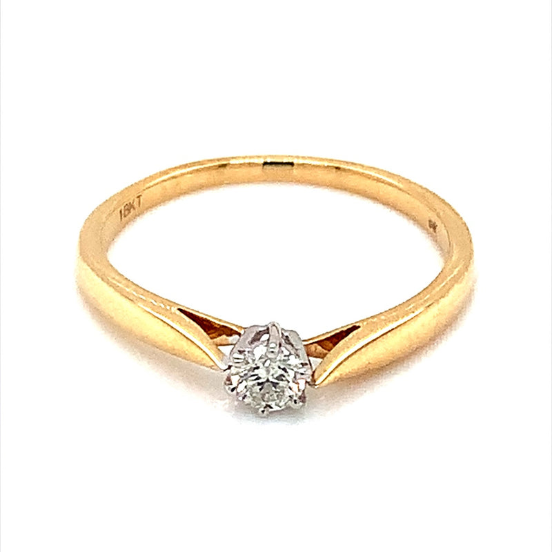 (MIA) Anillo con diamantes en oro amarillo 18kt  ANTES: $579.00