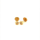 Aretes con circones para bebés en oro amarillo 10kt