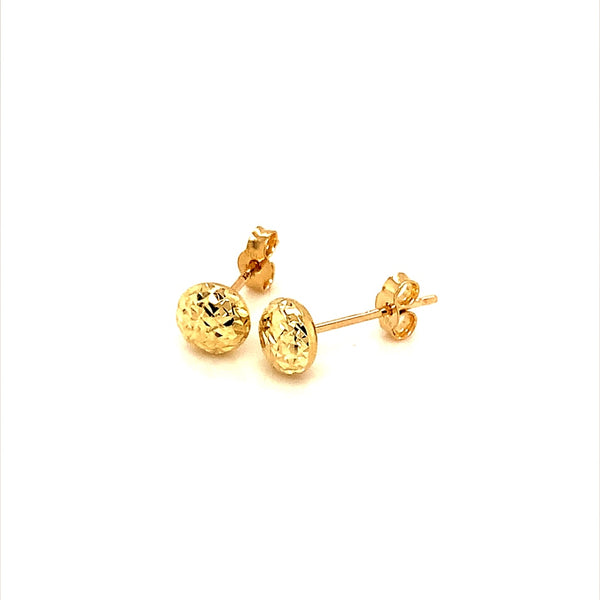 Aretes (bolitas diamantadas) en oro amarillo 10kt