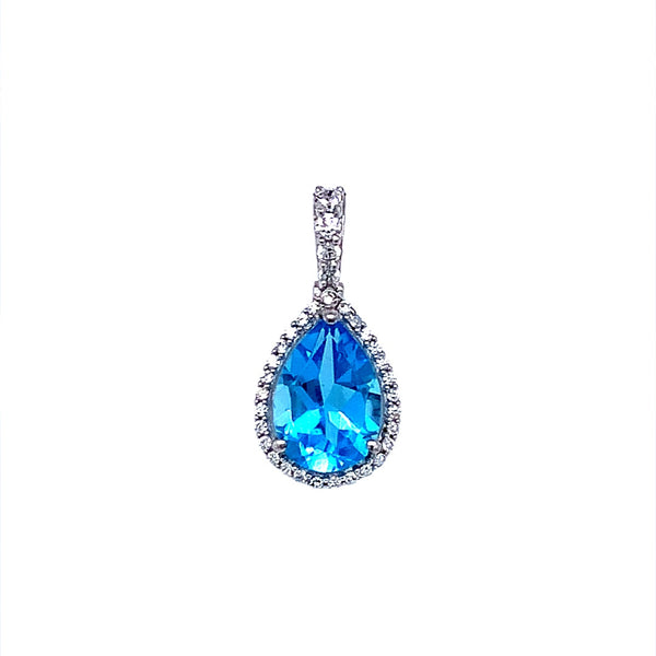 Dije de topacio azul en plata 925 Antes: $165