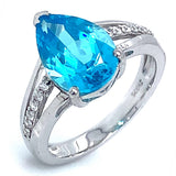 Anillo con cuarzo azul en plata 925
