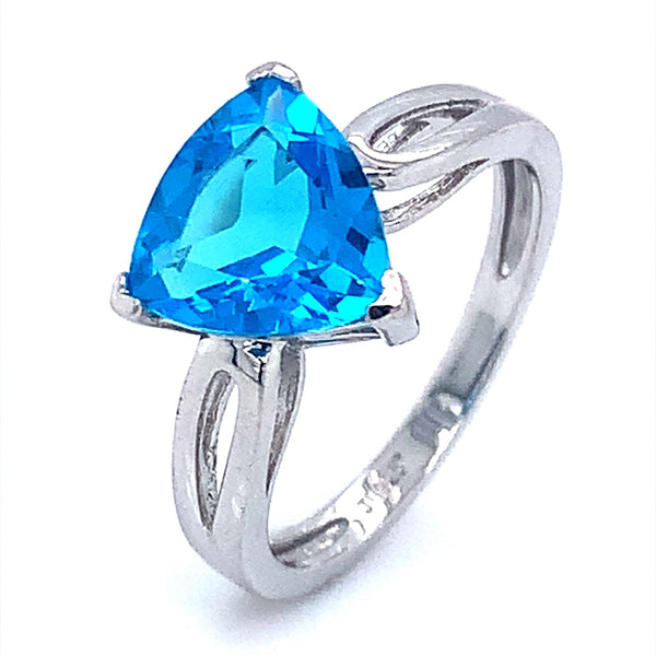Anillo de topacio azul en plata 925. Antes: $93