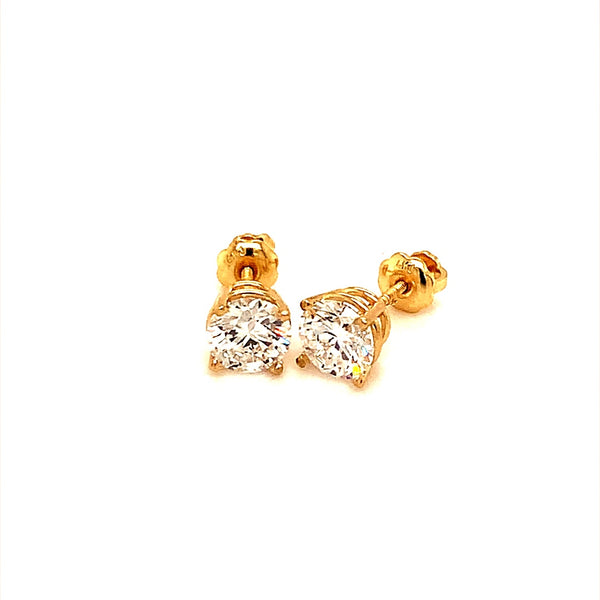 (LD) Aretes con diamantes de laboratorio en oro amarillo 14kt.