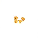 Aretes (estrella) para bebés en oro amarillo 18kt