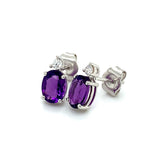 Aretes de amatista en plata 925.