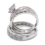 (SOFIA) Trío de anillos con diamantes en oro blanco 10k  ANTES: $899.00